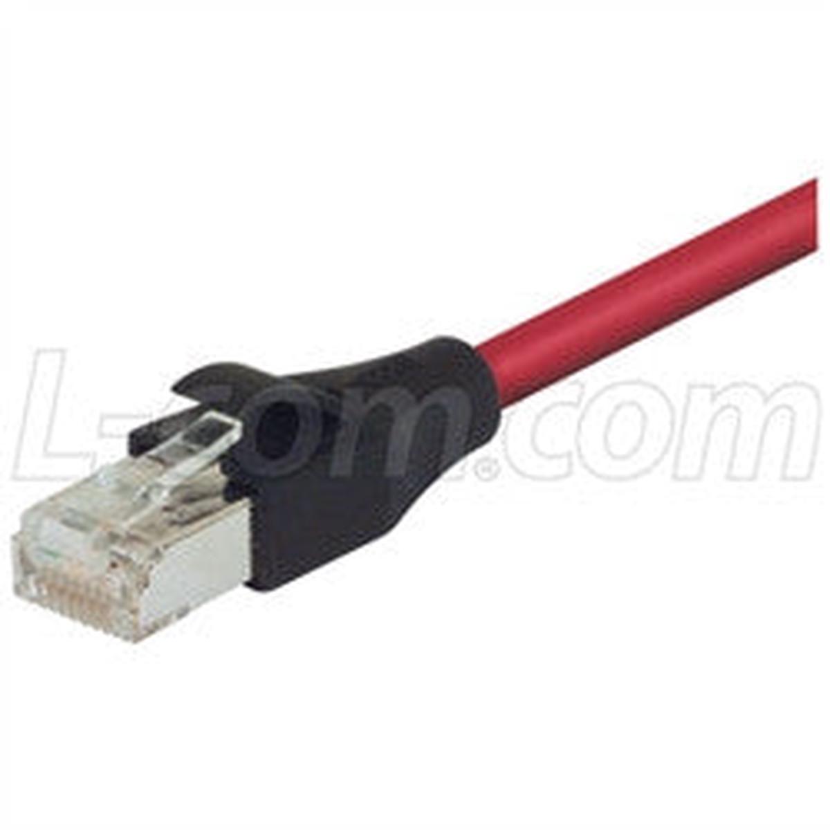Shielded Cat 5E EIA568 Patch Cable, RJ45 / RJ45, Red 15.0 ft
