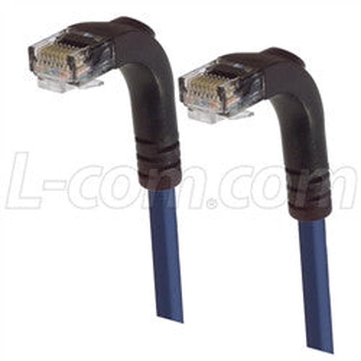Cat 5E Right Angle Patch Cable, Right Angle Down/Right Angle Down, Blue 3.0 ft