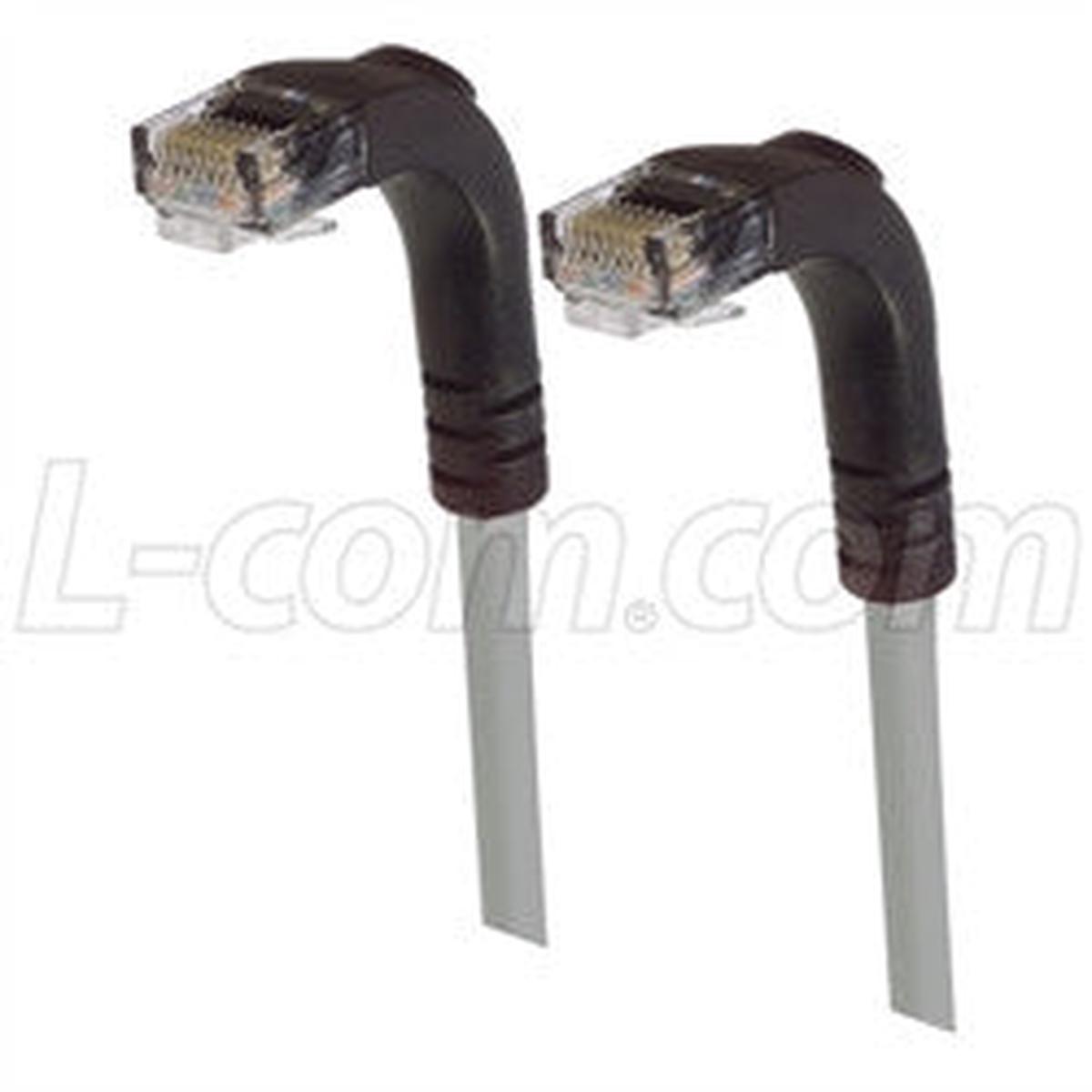 Cat 5E Right Angle Patch Cable, Right Angle Down/Right Angle Down, Gray, 20.0 ft