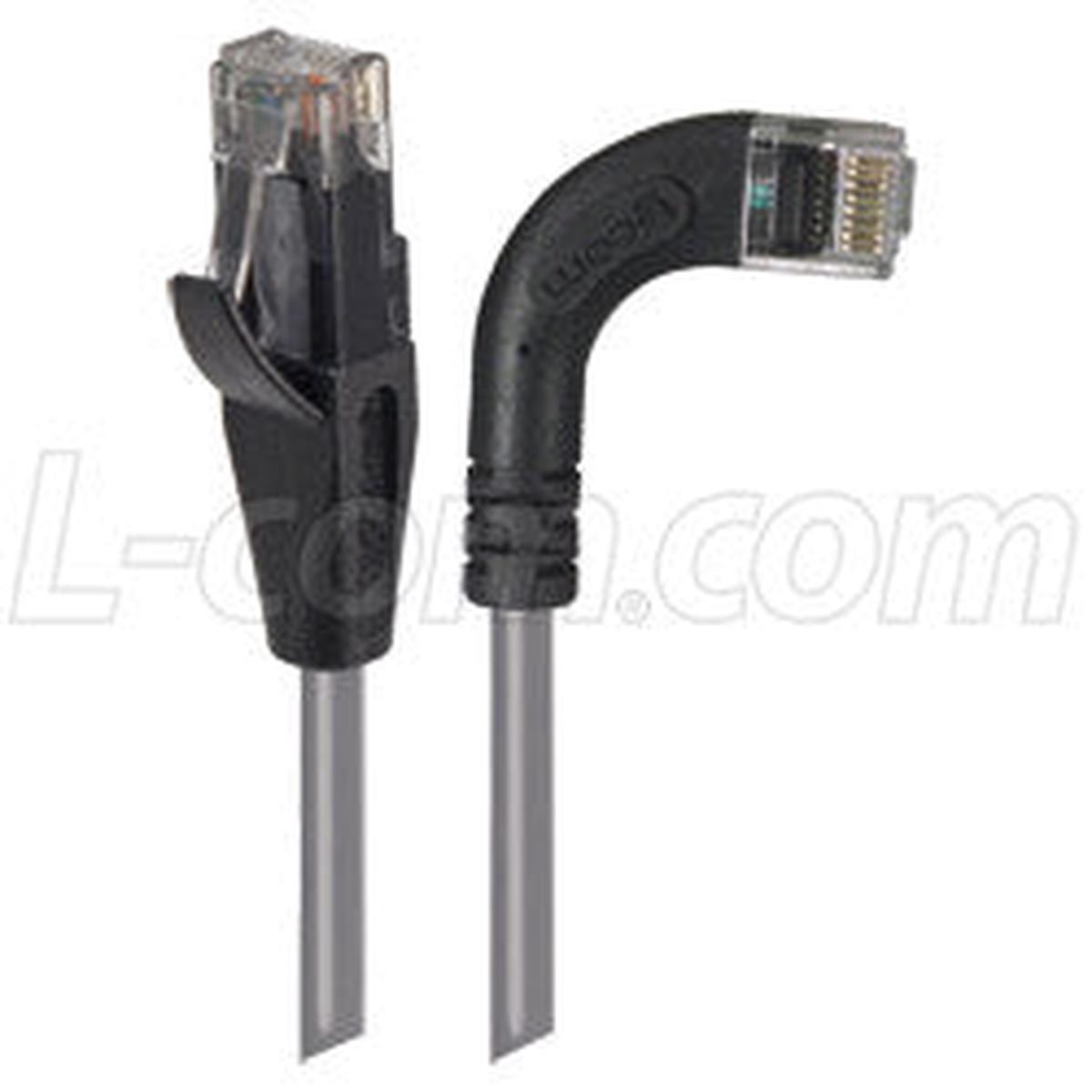 Cat 6 LSZH Right Angle Patch Cable, Straight/Right Angle Right, Gray, 25.0 ft