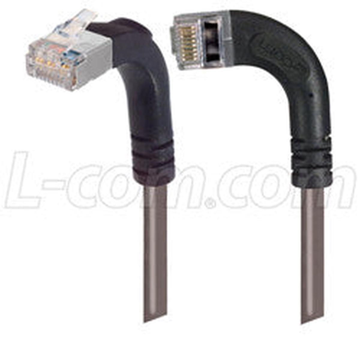 Cat 6 Shielded LSZH Right Angle Patch Cable, Right Angle Left/Right Angle Up, Gray, 15.0 ft