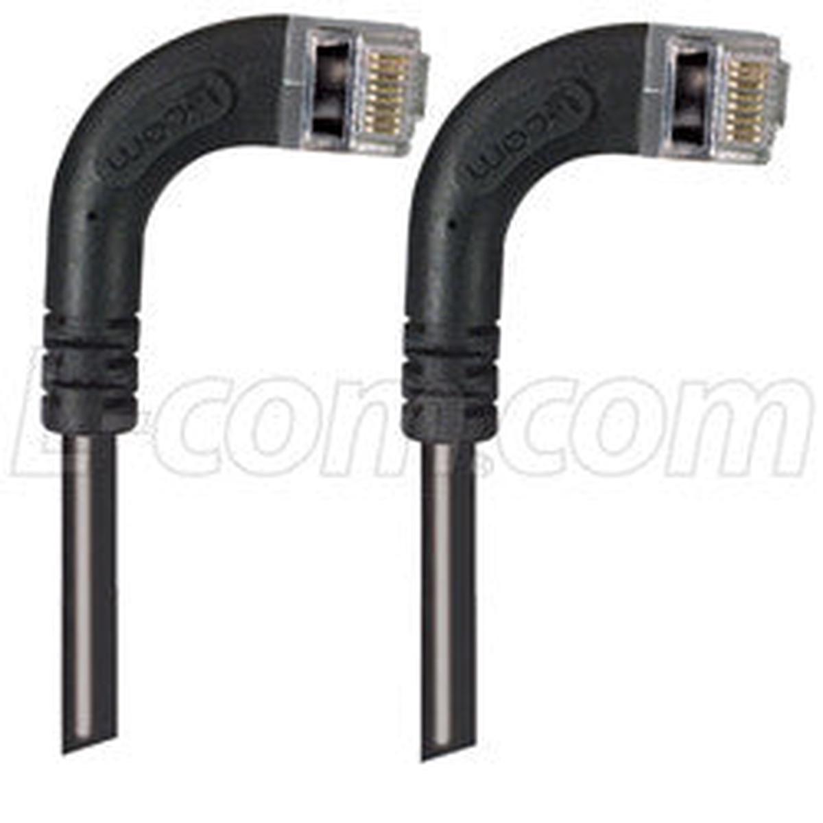 Cat 6 Shielded LSZH Right Angle Patch Cable, Right Angle Right/Right Angle Right, Black, 5.0ft