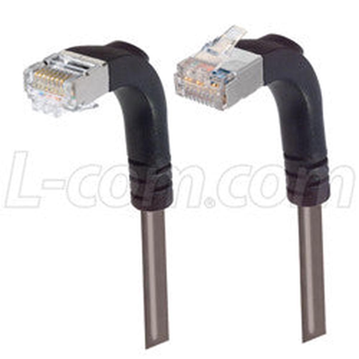 Cat 6 Shielded LSZH Right Angle Patch Cable, Right Angle Up/Right Angle Down, Gray, 5.0 ft