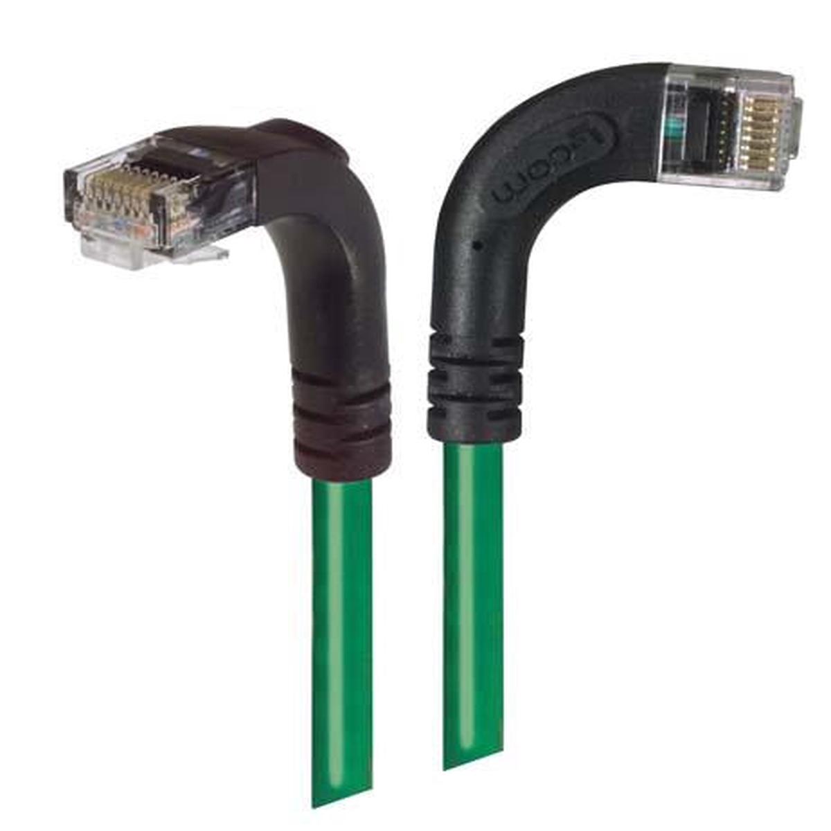 Cat5E Right Angle Cable RA Right Exit/Right Angle Down Green 5ft