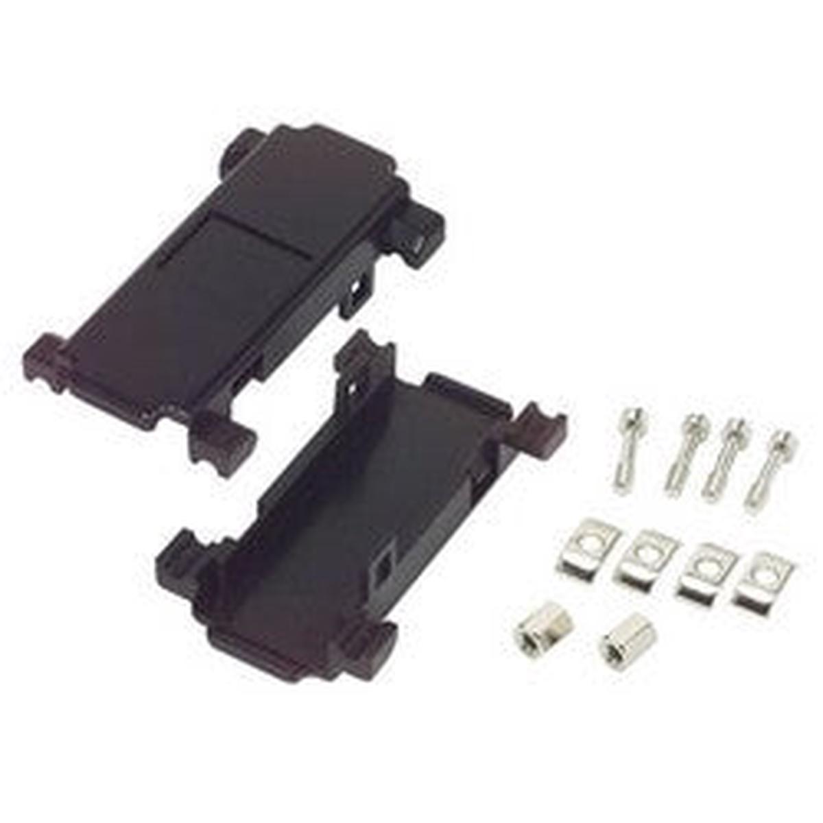 Half D-Sub Cover Pair, DB9, Black Plastic DHP9B