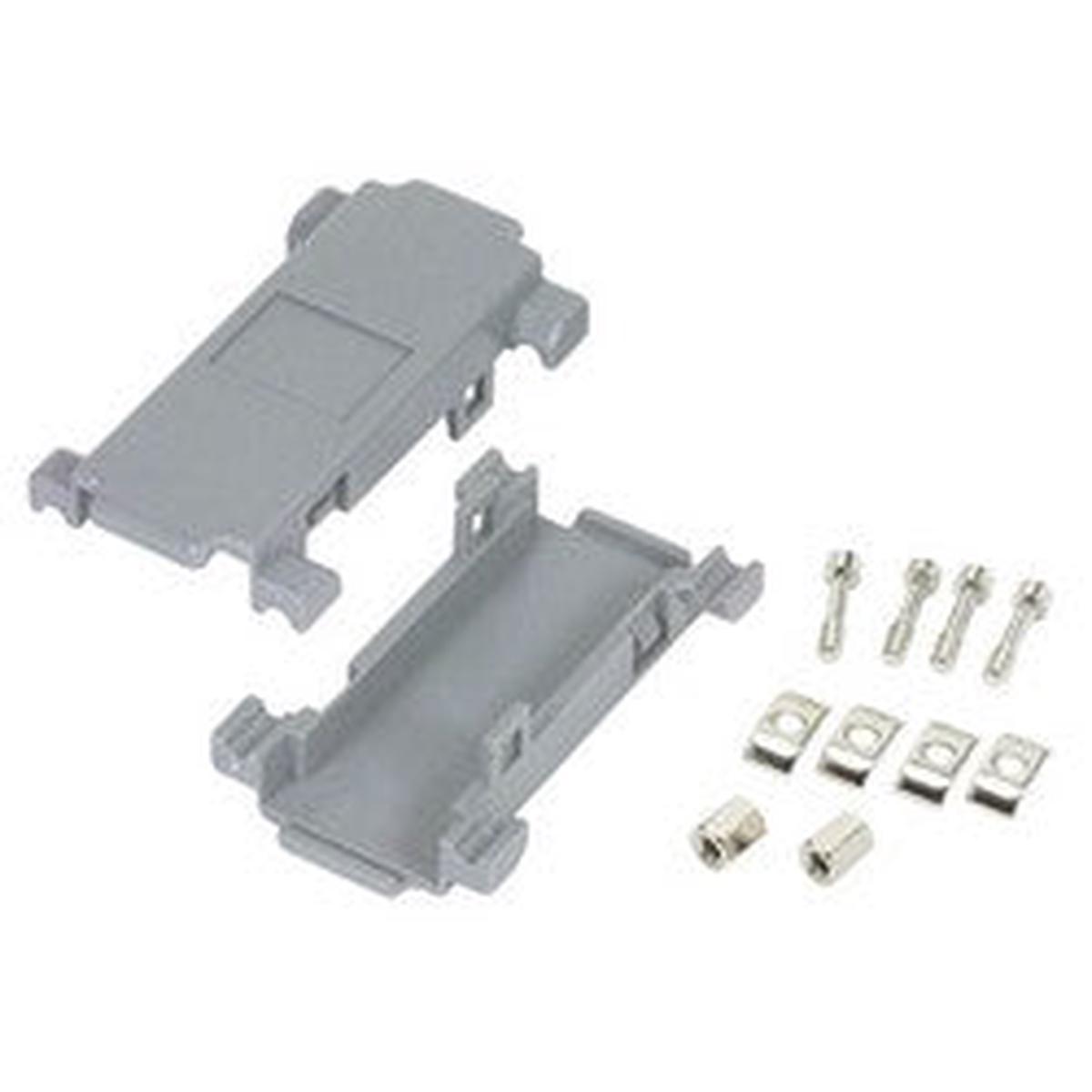 Half D-Sub Cover Pair, DB9, Gray Plastic DHP9G