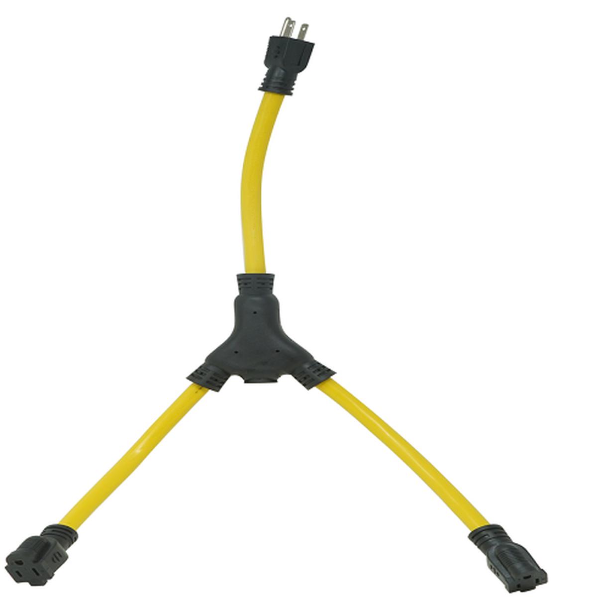 "Y" Type 15A Yellow Adapter 12/3 STW Twist Lock 90188802 (Pack Of 8)