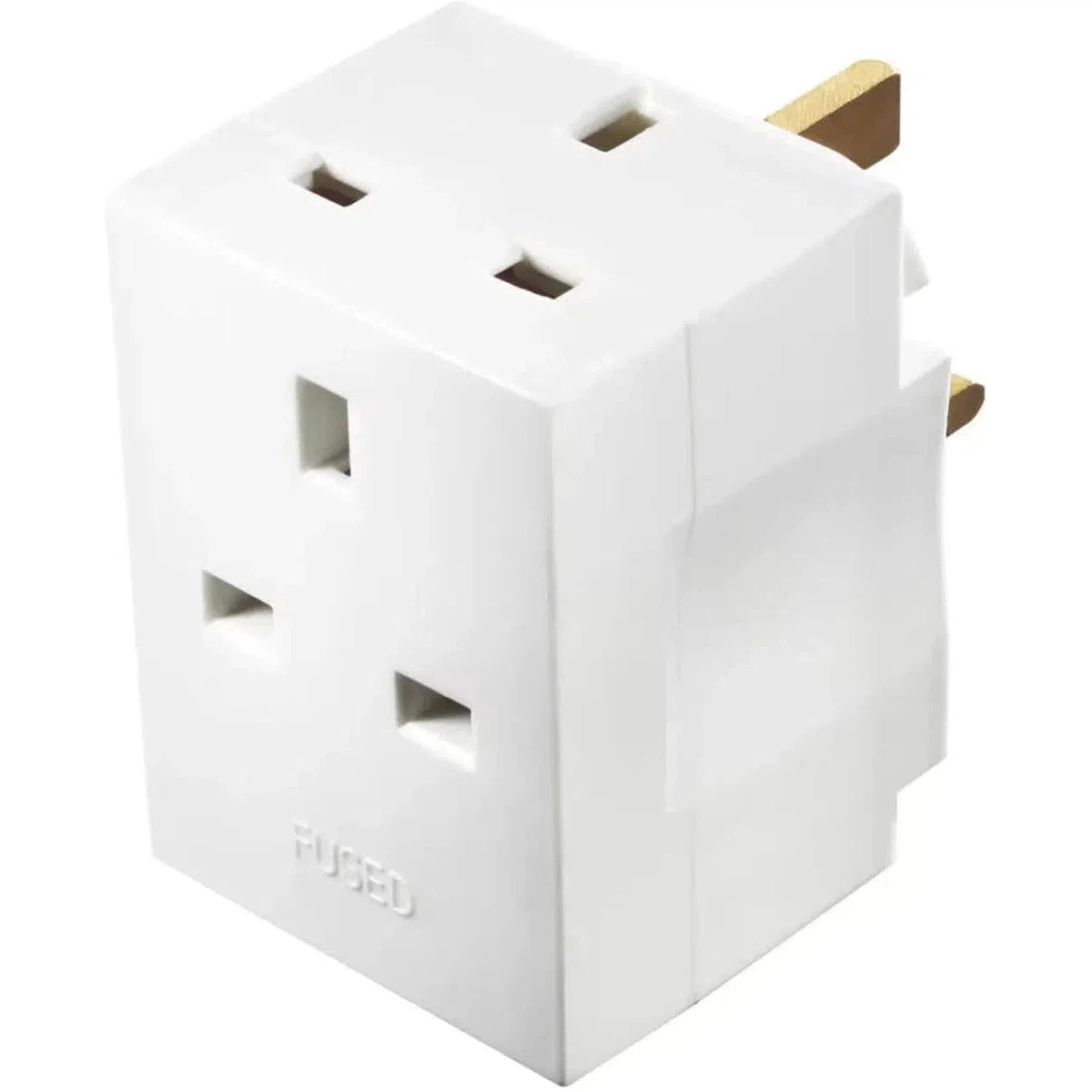 3 Way Adaptor Plug White