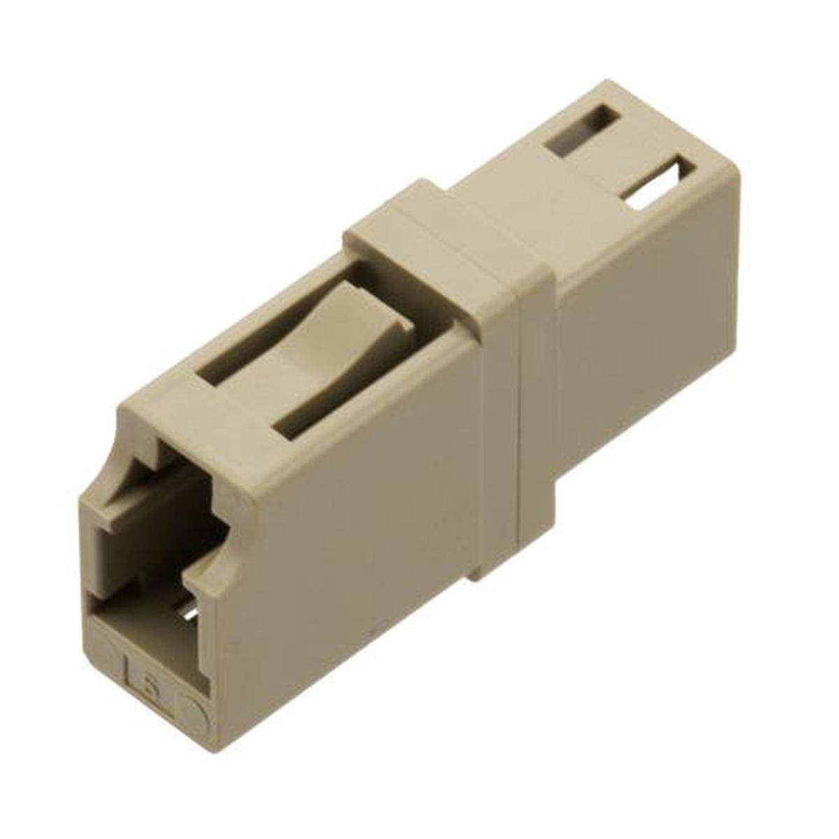 Fiber Optic Adapter, LC Simplex, low-profile, no flange, Beige