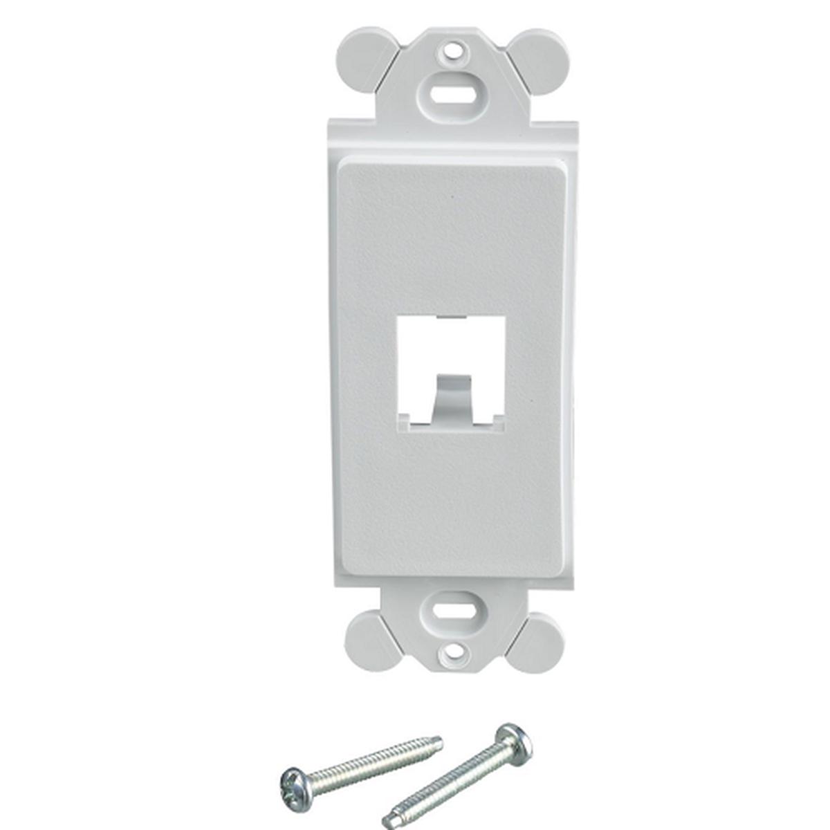 1 Port Mini Com Rectangular Adapter Module Faceplate ABS CFG1WH