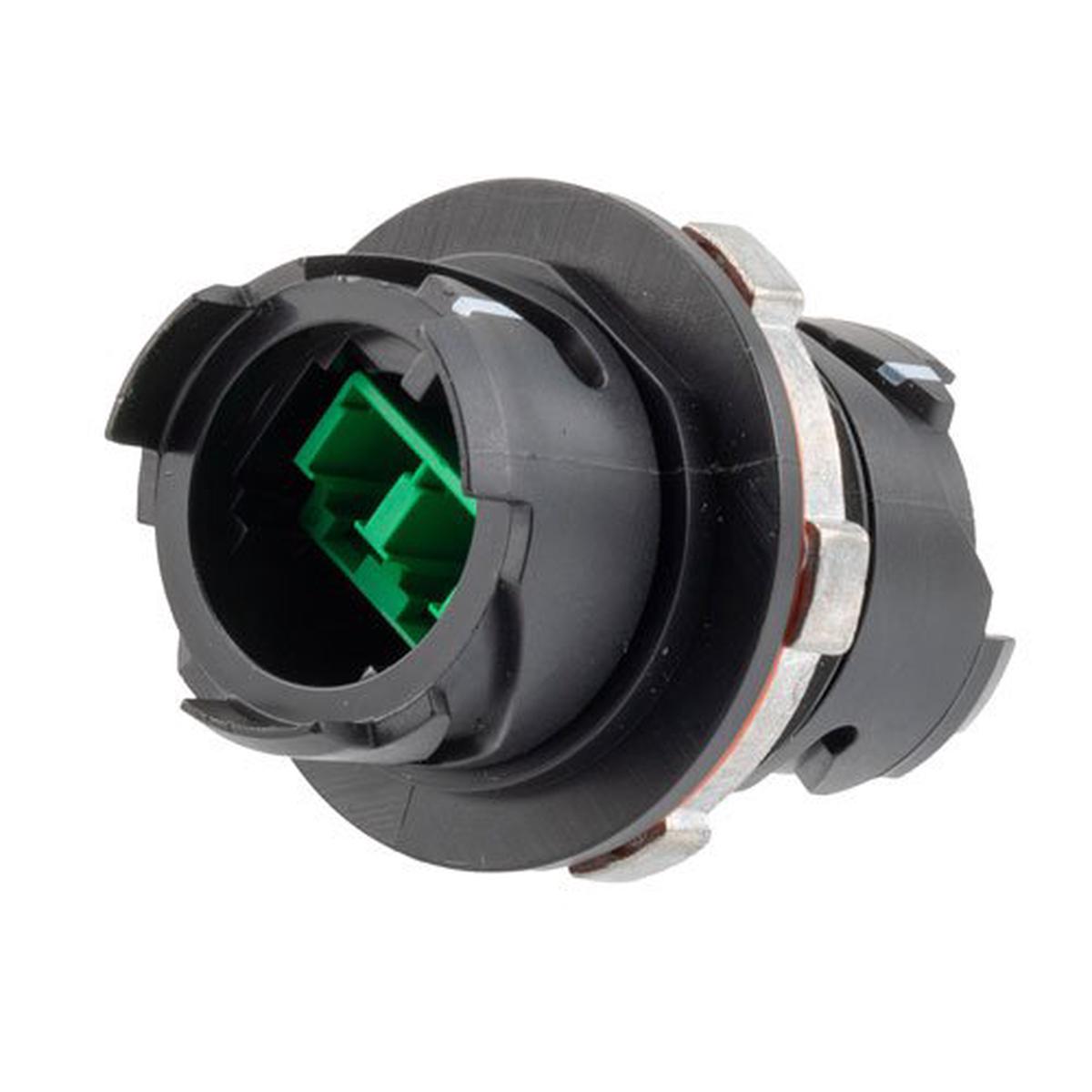 IP68 ODVA Compatible LC Inline Duplex Adapter, SM APC, with Dust Cap