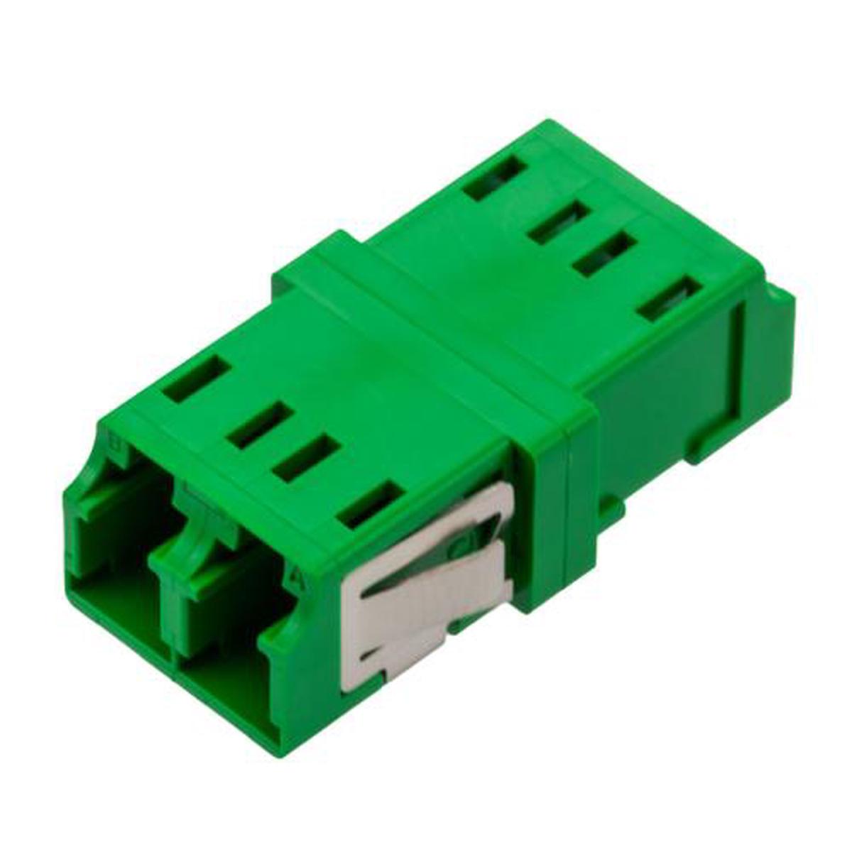 Fiber Optic Adapter, LC Duplex, low-profile, no flange, Green