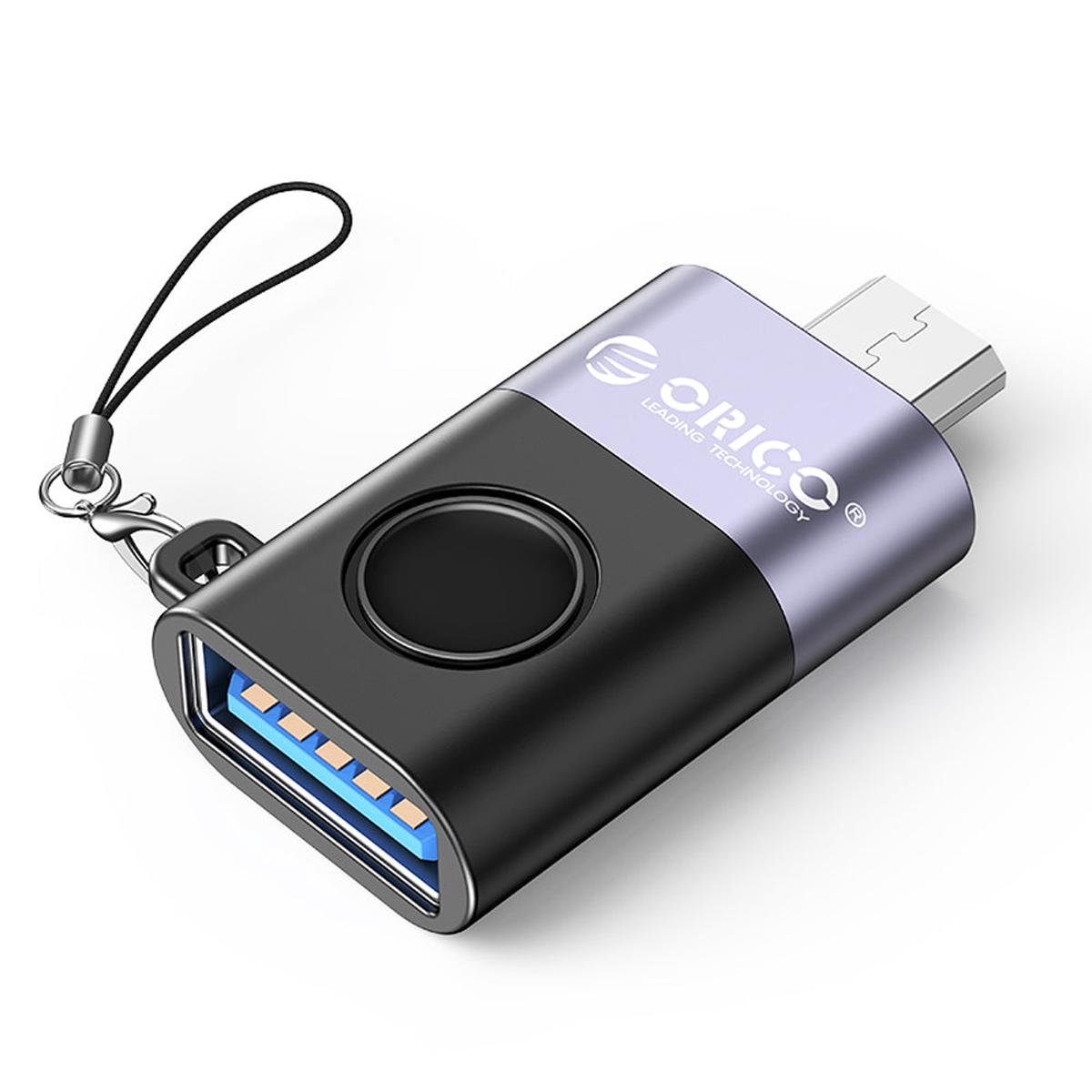 [CLEARANCE] ORICO WBA-BK-BP micro USB to USB-A Charging & OTG Adapter with 480Mbps Fast Data Transfer Rate, PD 5W 4.5A Fast Charging, OTG Flash Drive Function Supported, Anti-lost Lanyard 