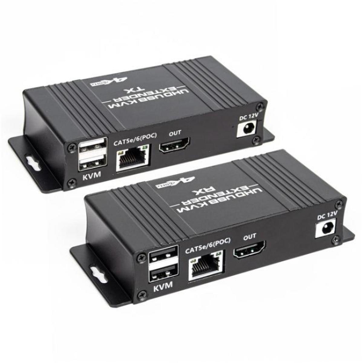 D5-1 / D6-1 80m Cat6 / 5e Network Cable Extender Computer Control HDMI KVM Extender, Plug:US Plug