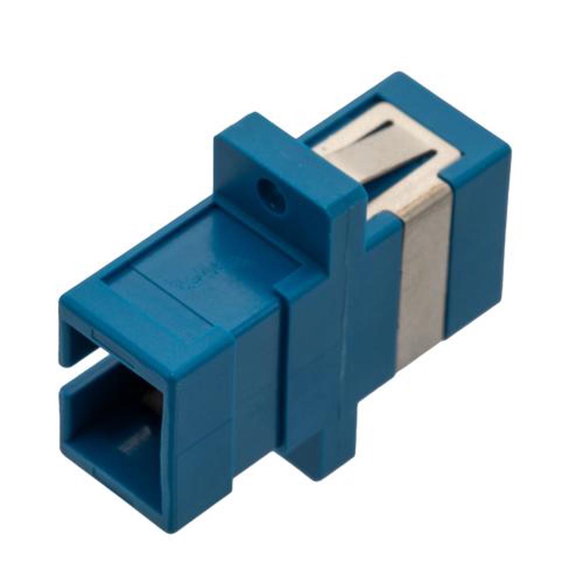 Fiber Optic Adapter, SC Simplex, standard, with flange, Blue