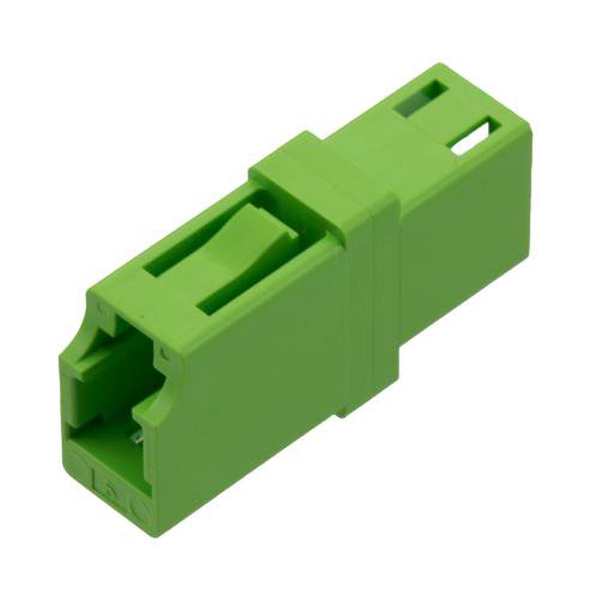 Fiber Optic Adapter, LC Simplex, low-profile, no flange, Lime Green