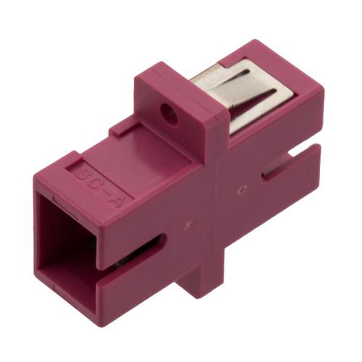 Fiber Optic Adapter, SC Simplex, standard, with flange, Heather Violet
